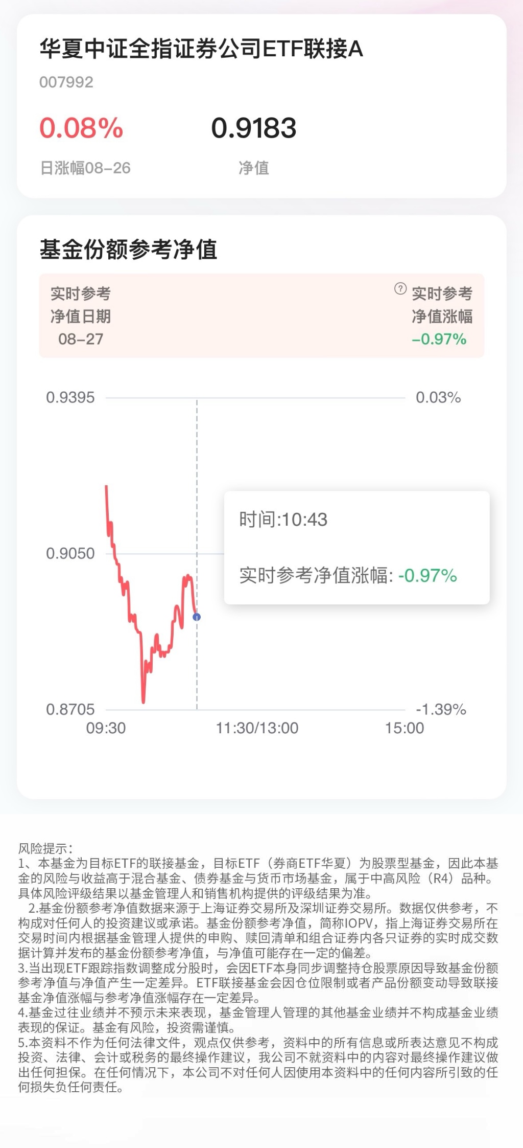 二季报点评：华夏中证A100ETF基金季度涨幅0.97%